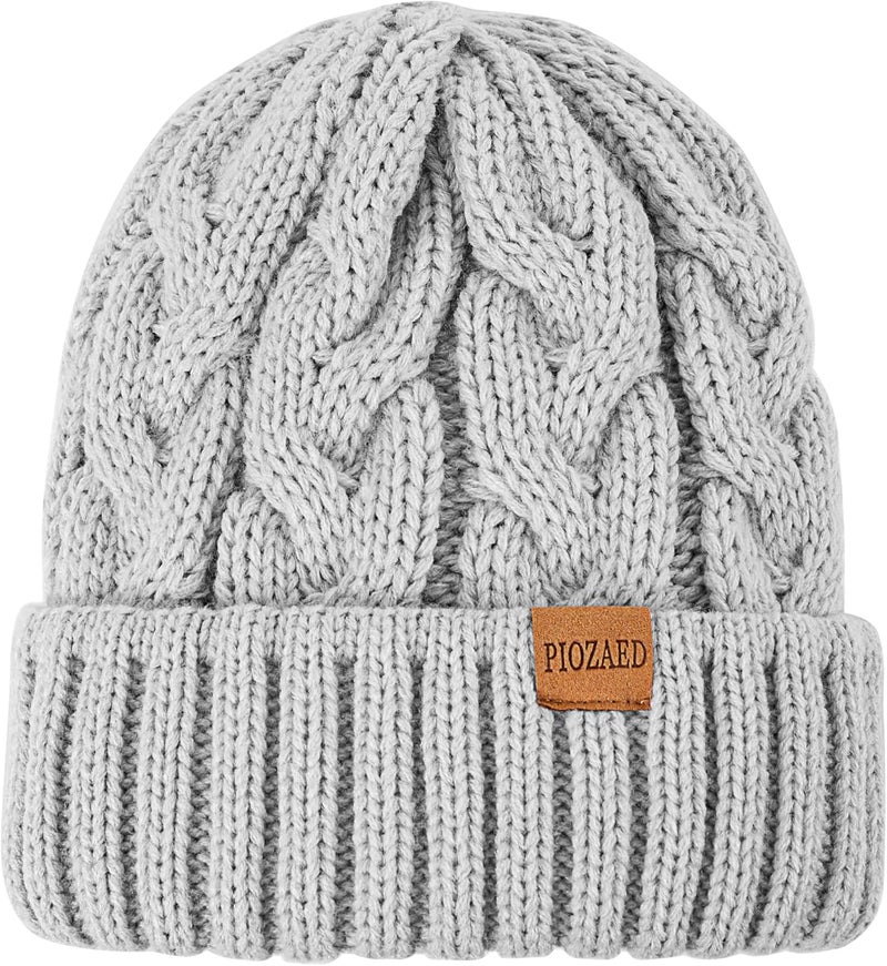 PIOZAED Womens Winter Knitted Beanie Hat Knit Warm Skull Cap Skull Cap Beanie for Women 2 Packs - Image 3